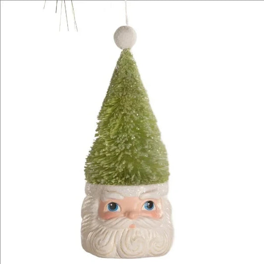 Bottle Brush Santa Green Ornament by Bethany Lowe Designs Quirks!