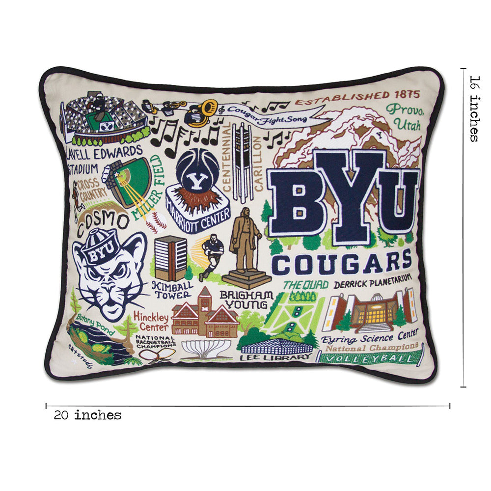 Brigham Young University (BYU) Collegiate Hand-Embroidered Pillow Quirks!