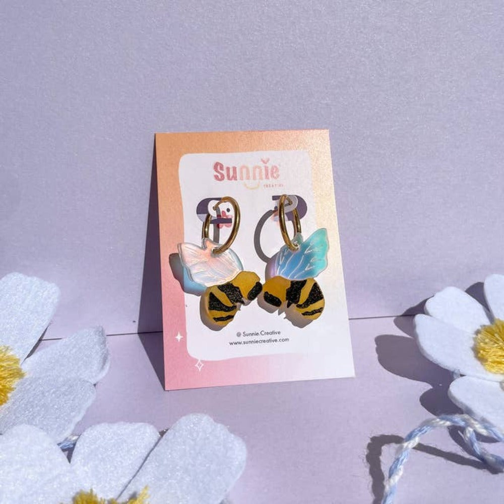 Bumble Bee Hoops Acrylic Earrings Quirks!