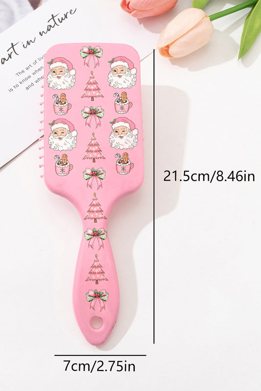 Pink Christmas Cute Hair Cushion Comb