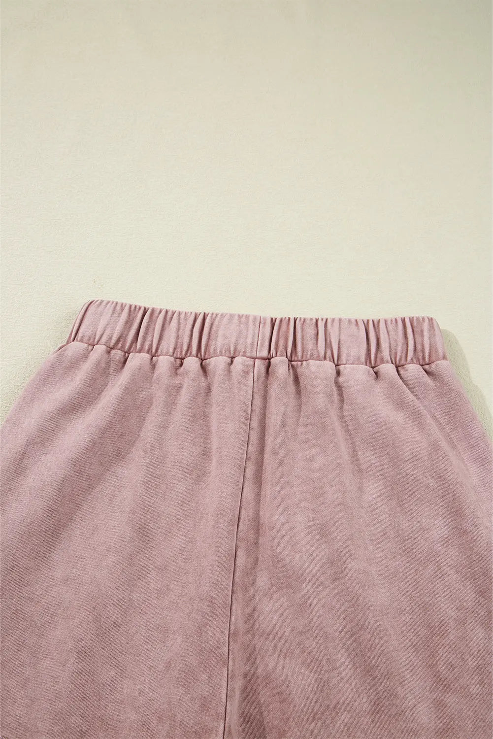 Mineral Wash Tiered Wide Leg Patchwork Drawstring Pants Shewin