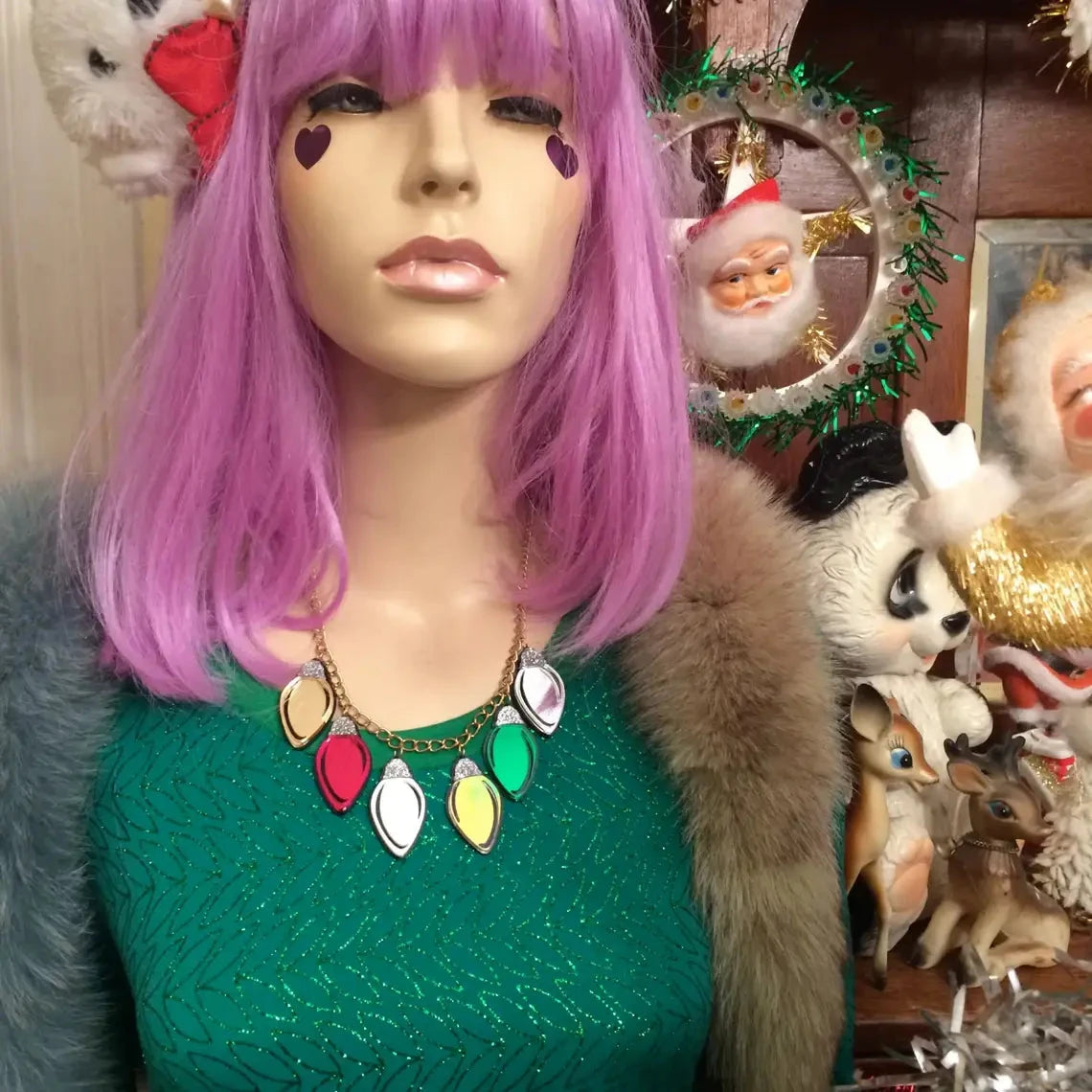 Christmas Lights Holiday Acrylic Charm Necklace Quirks!