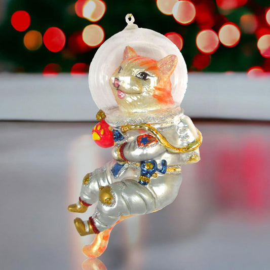 Cat in Space Suit Ornament by December Diamonds Quirks!