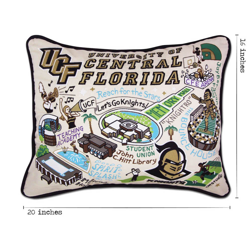 Central Florida, University of Collegiate Embroidered Pillow by CatStudio Quirks!