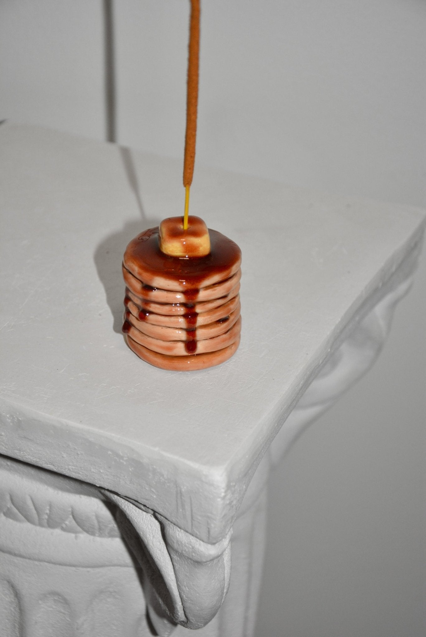 CERAMIC PANCAKE STACK INCENSE HOLDER