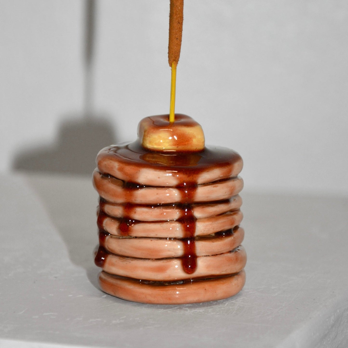 CERAMIC PANCAKE STACK INCENSE HOLDER