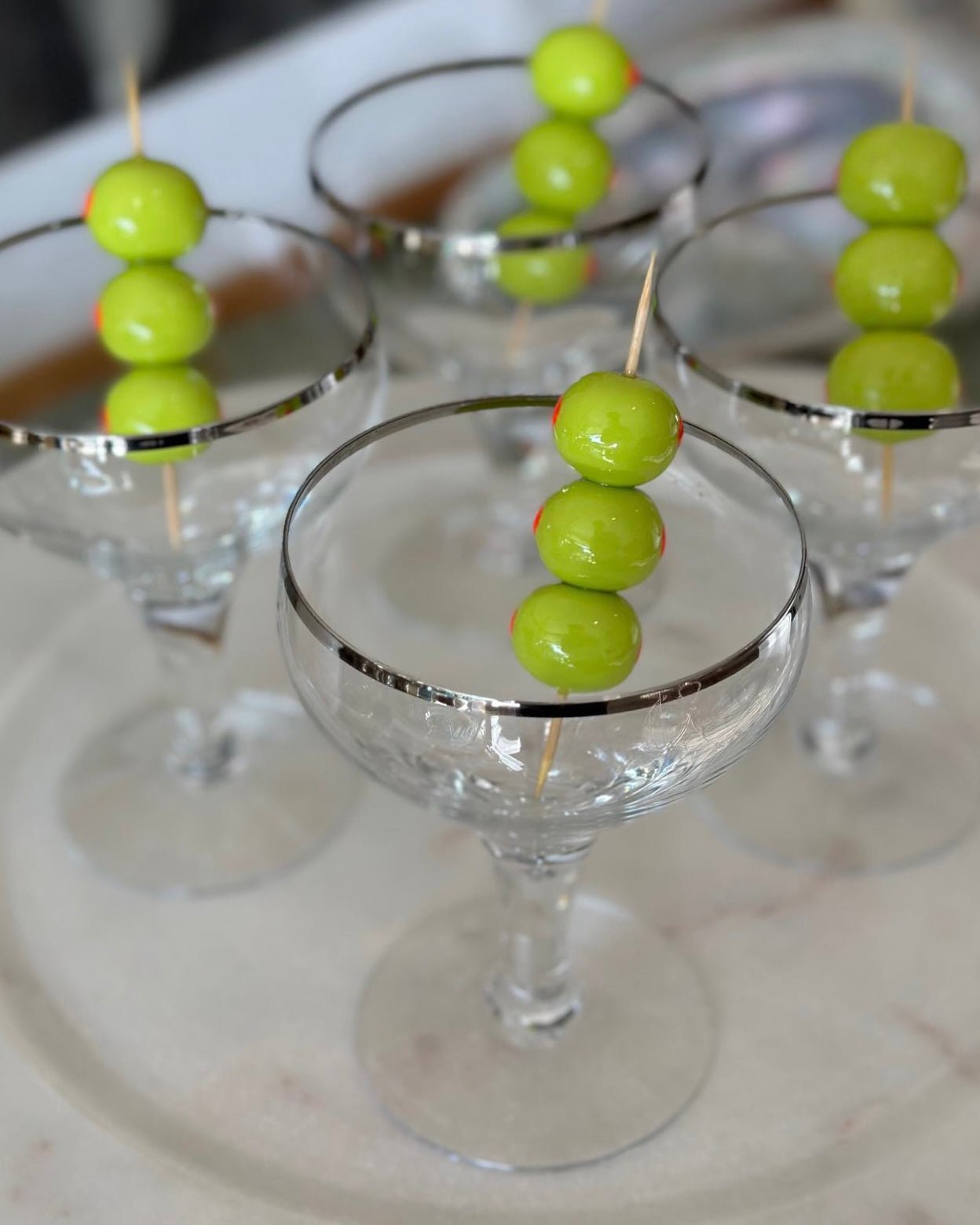 CERAMIC PIMENTO OLIVES - SET OF THREE