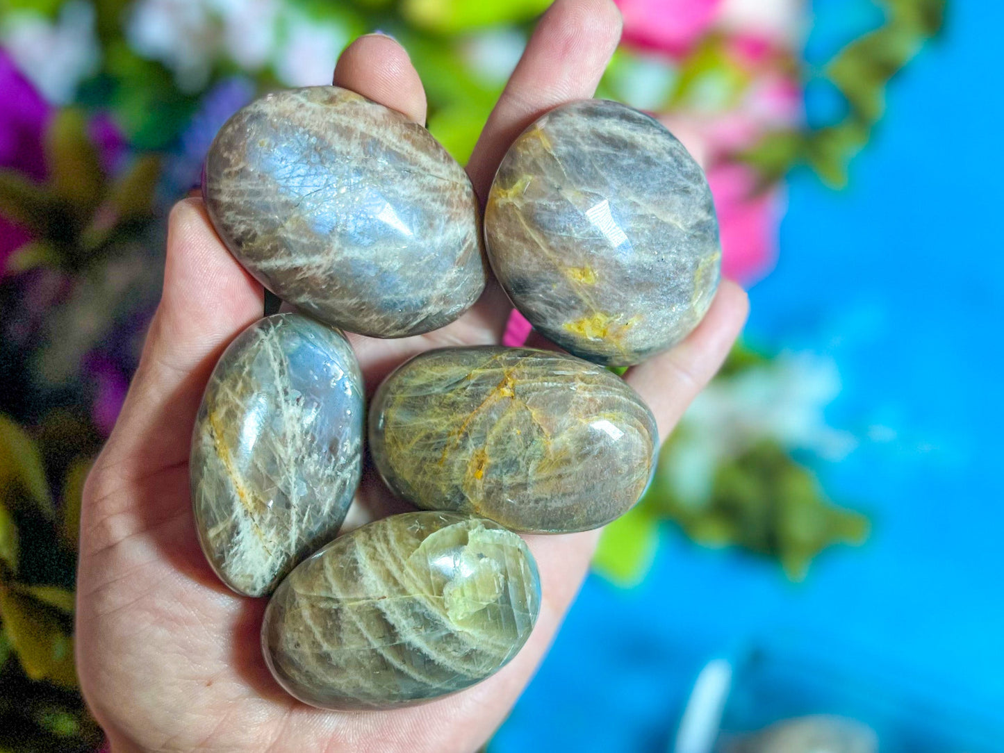 Chocolate Moonstone Crystal Palmstones