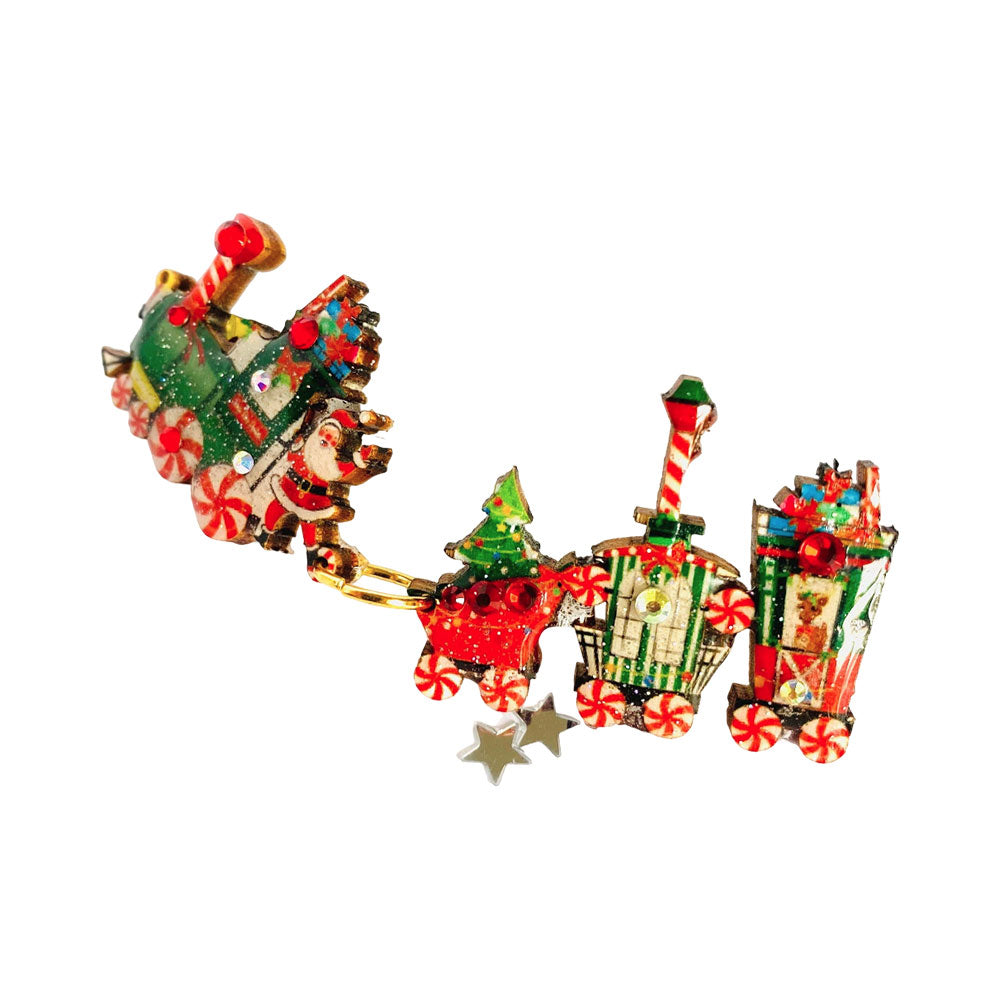Christmas Train Brooch by Rosie Rose Parker