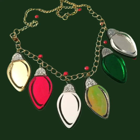 Christmas Lights Holiday Acrylic Charm Necklace Quirks!