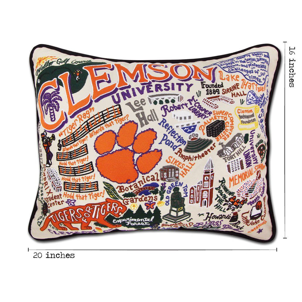 Clemson University Collegiate Hand-Embroidered Pillow Quirks!