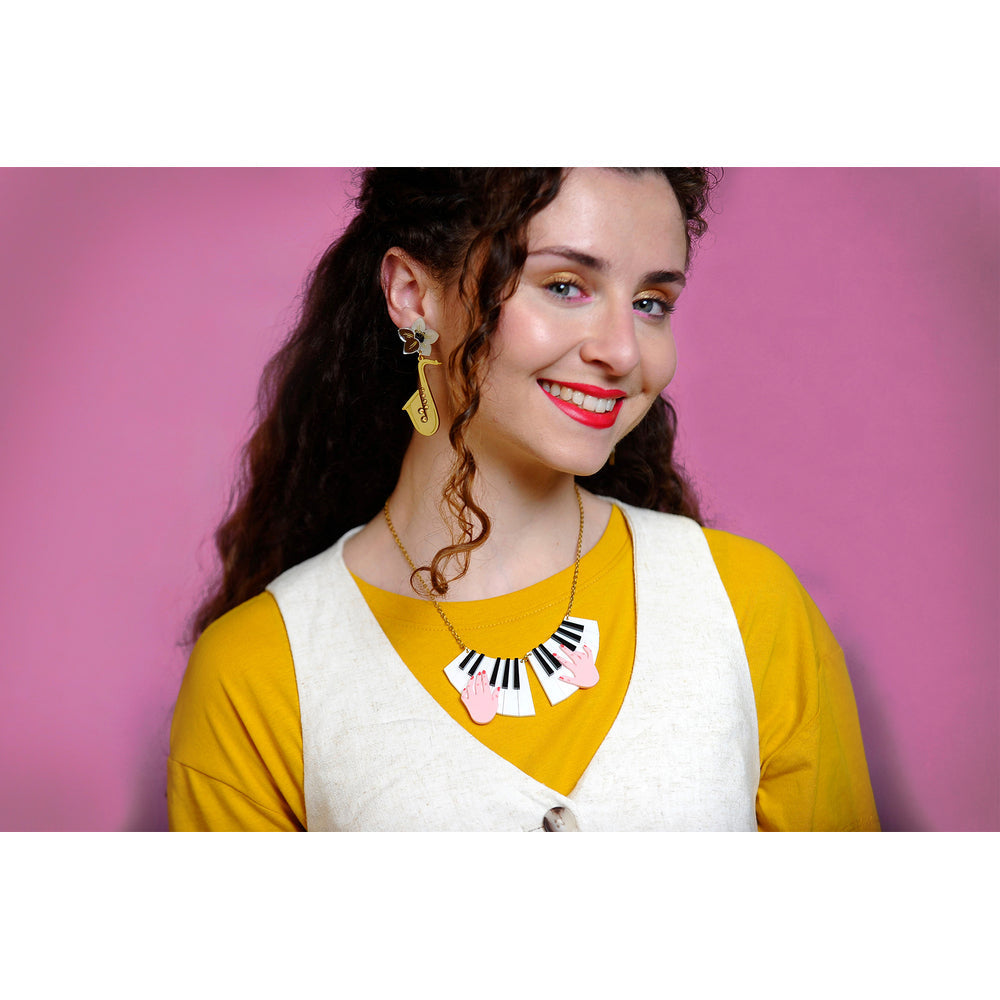 Piano Hands Acrylic Necklace by Laliblue