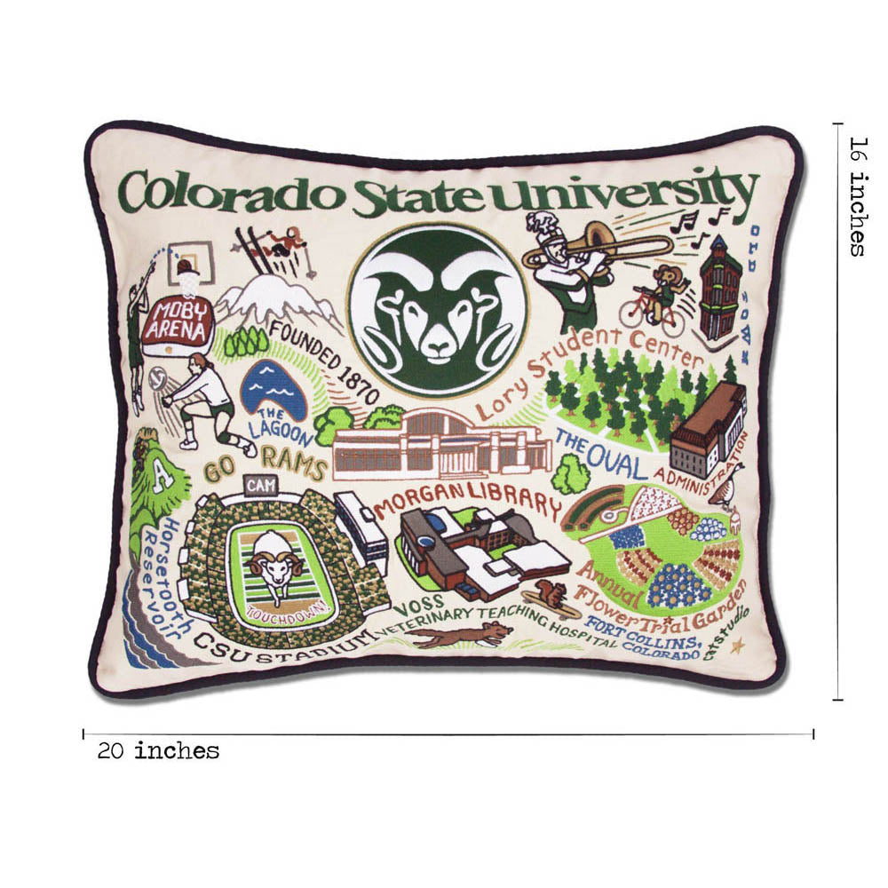 Colorado State University Collegiate Embroidered Pillow by CatStudio Quirks!