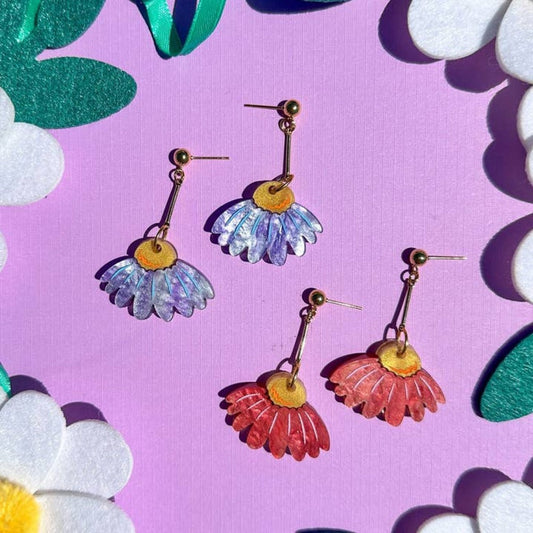 Coneflower Bloom Acrylic Earrings Quirks!