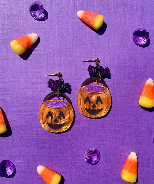 Trick or Treat Acrylic Halloween Earrings