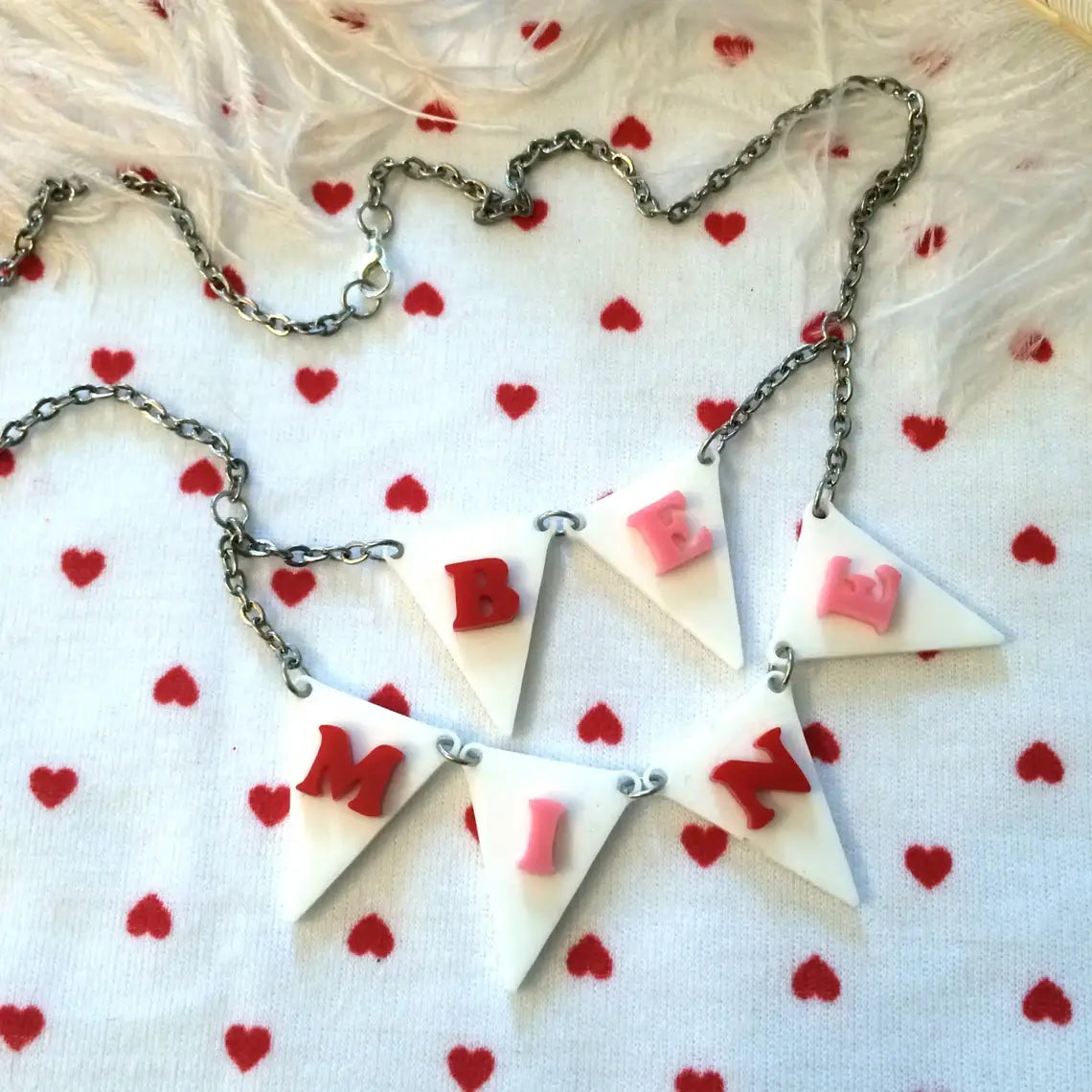 BE MINE Acrylic Laser Cut Bunting Necklace Quirks!