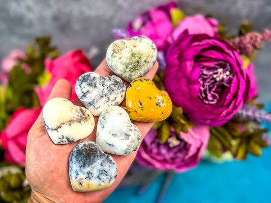 Dendritic Agate Hearts