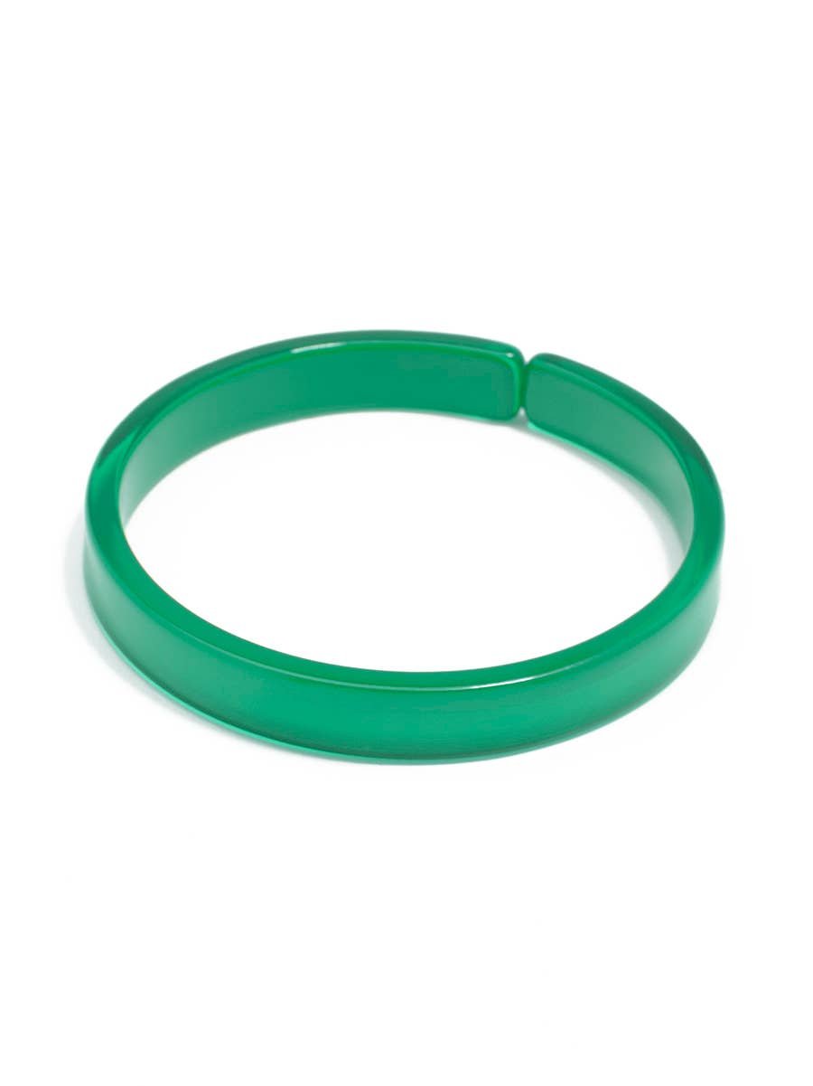 Resin Bangle Bracelet - DARK GREEN Medium Width Quirks!