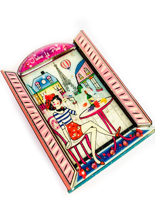 Oh la la Paris Scene Brooch by Rosie Rose Parker Quirks!