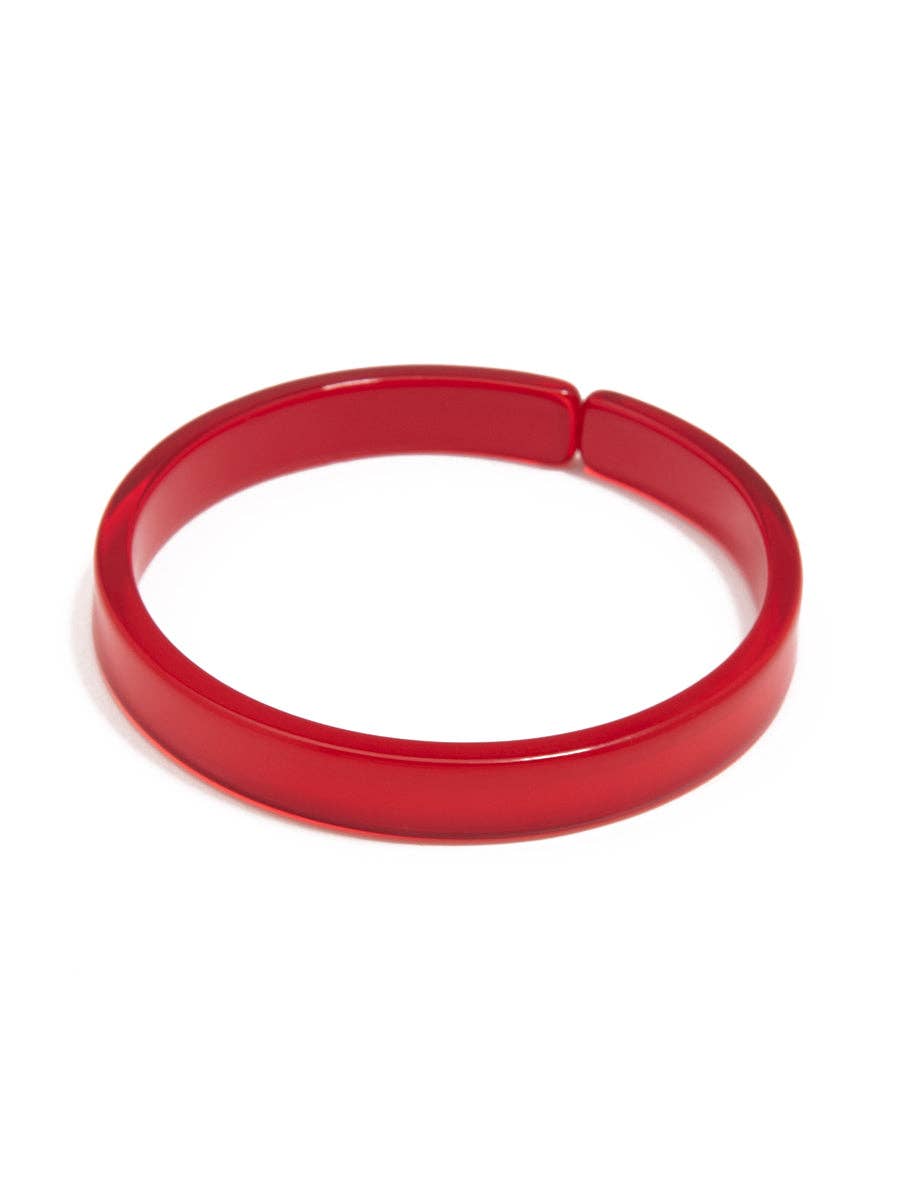 Resin Bangle Bracelet - RED Medium Width Quirks!