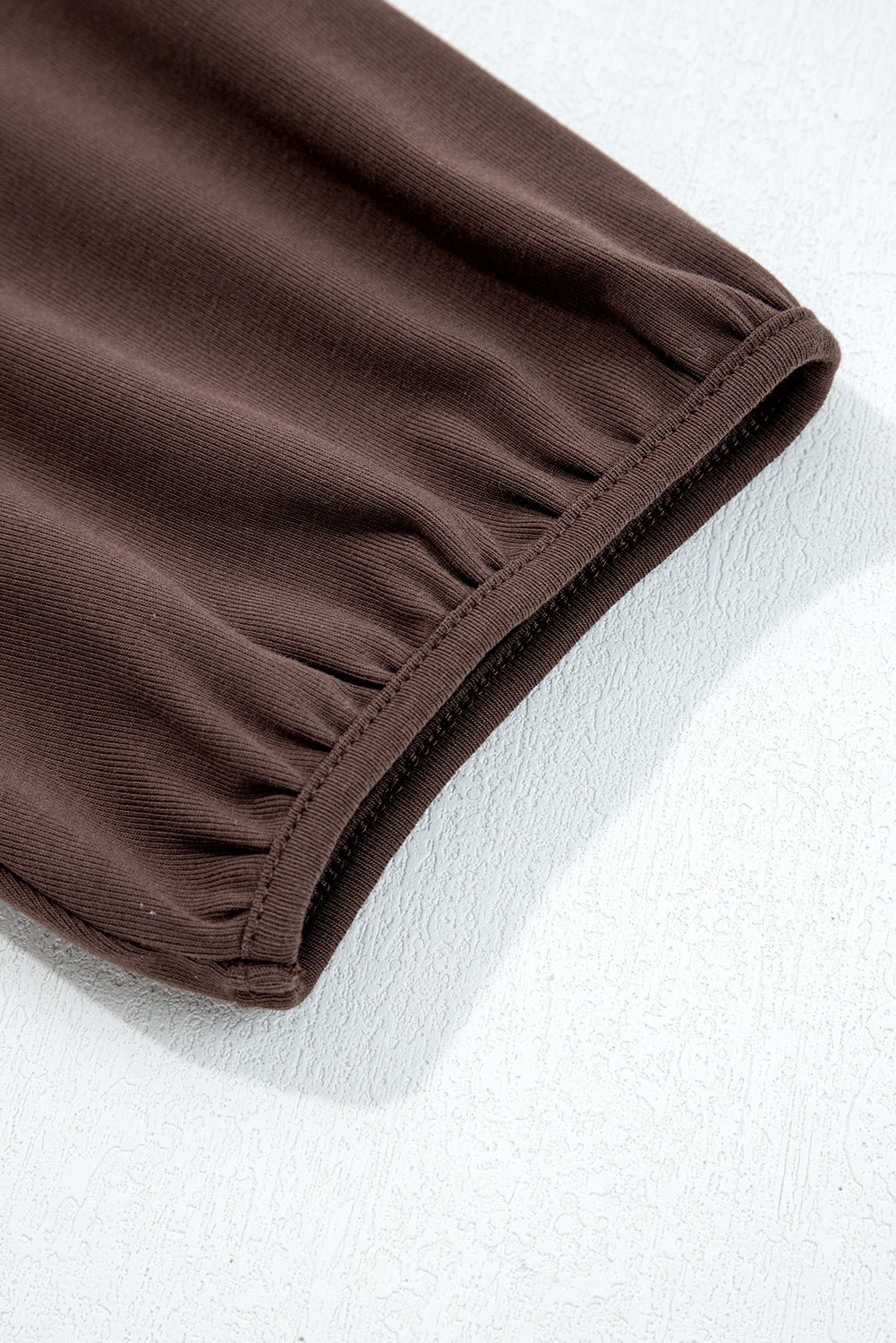 Coffee Knit Top Patchwork Pleated Half Sleeve Long Dress