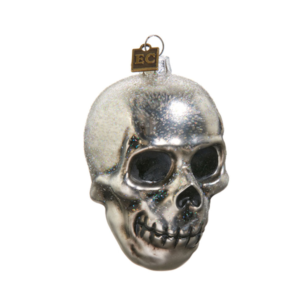 Skully Glass Ornament by Eric Cortina