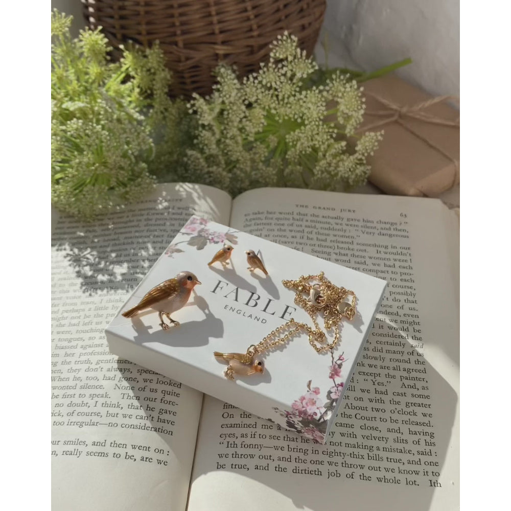 Enamel Robin Brooch by Fable England Quirks!