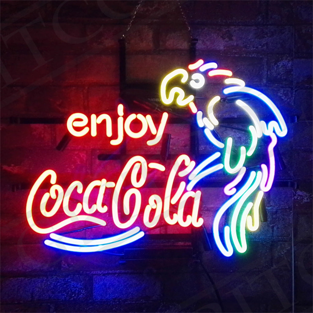 Enjoy Coca Cola with Parrot Neon Signs Light Neon Signs Land
