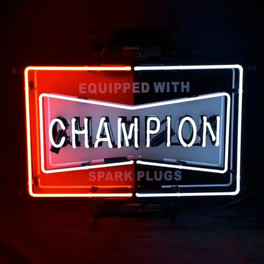 Equipped with Champion Spark Plugs Neon Signs Light Neon Signs Land