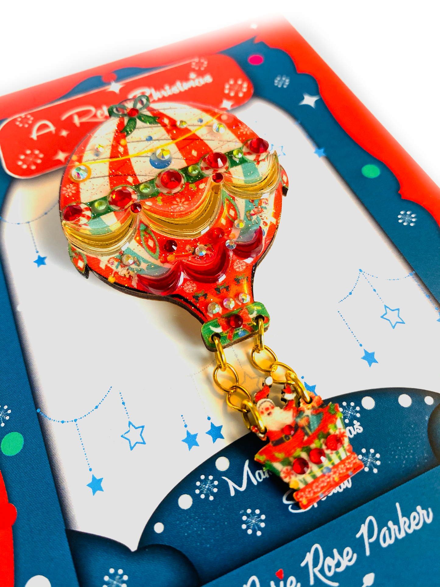 Christmas Hot Air Balloon Brooch by Rosie Rose Parker Quirks!