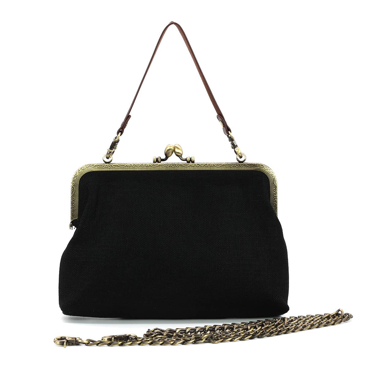 Nutcracker Kiss Lock Bag in Linen Cotton Blend Quirks!