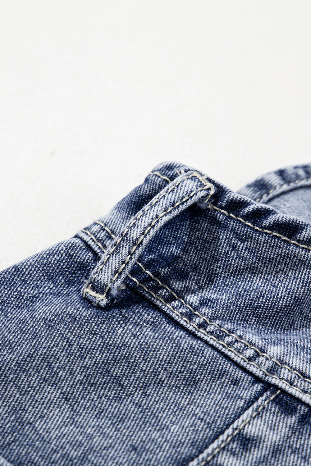 Sail Blue Straight Leg Pockets Denim Bib Overall Shewin