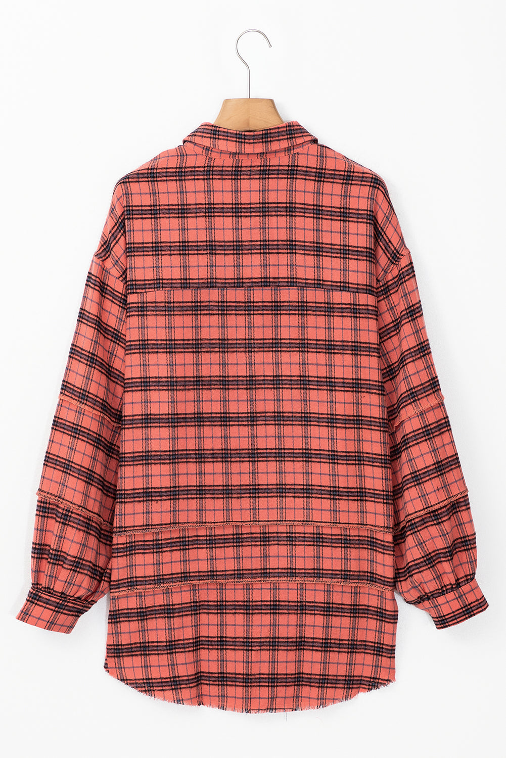 Plaid Long Sleeve Button Down Collared Shirt Shewin