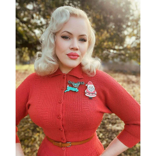 Fawna Fir Top Leaping Reindeer Brooch by Johanna Parker x Lipstick & Chrome