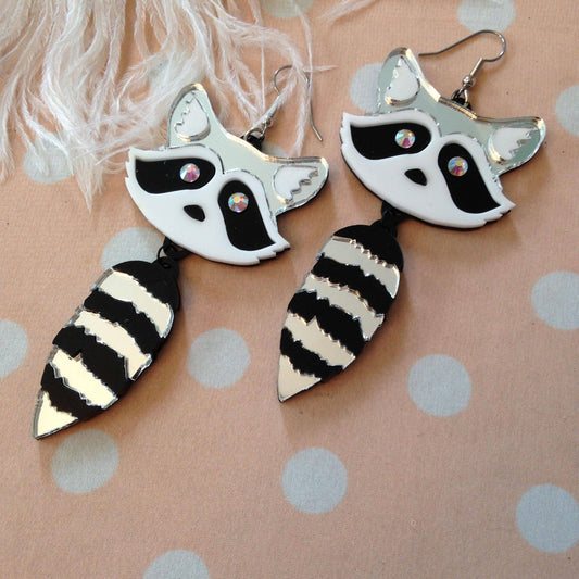 Raccoon Heads And Tails Earrings Quirks!