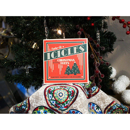 Feather-Glo Icicles Christmas Sign Decor Wood Cutout Quirks!