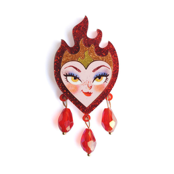 Flaming Heart Brooch by Laliblue