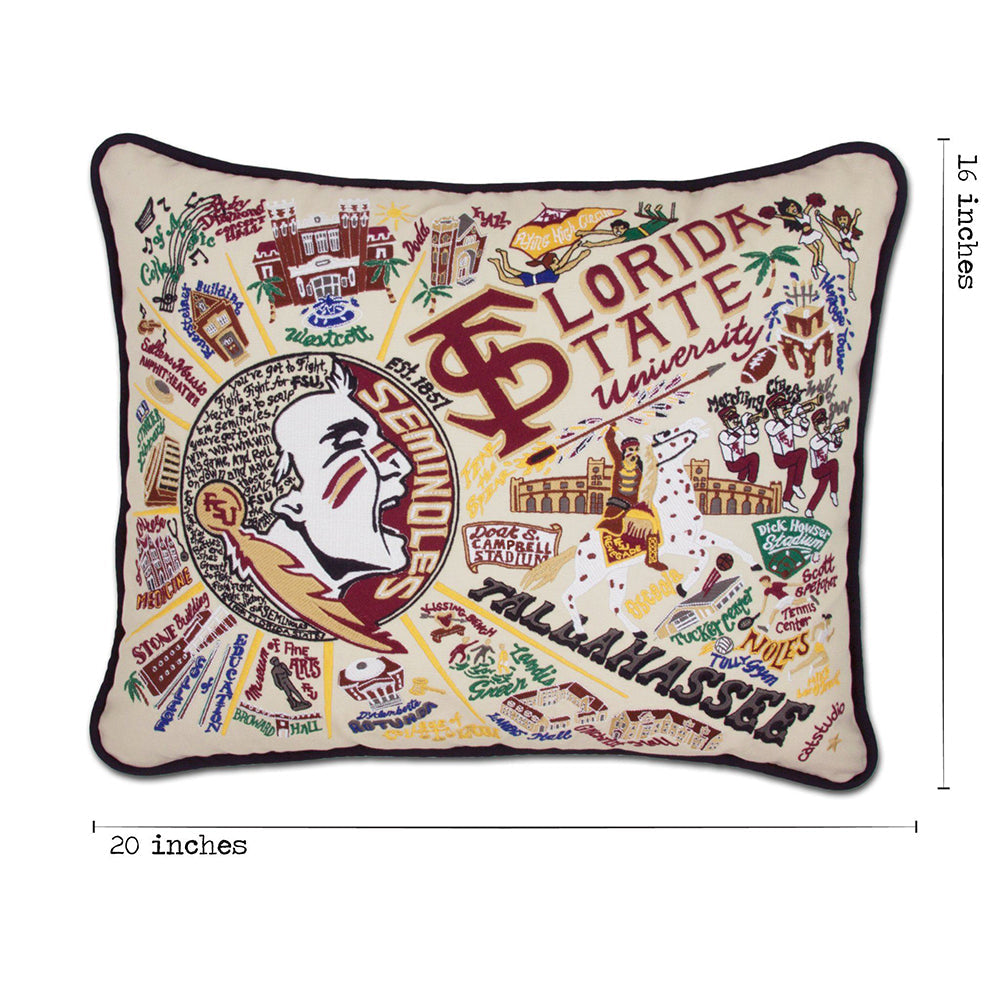 Florida State University (FSU) Collegiate Hand-Embroidered Pillow Quirks!