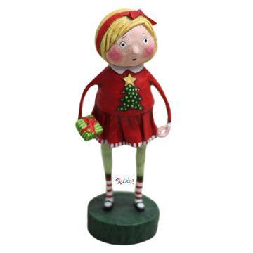 Gift Exchange Girl Christmas Figurine by Lori Mitchell Quirks!