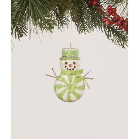 Green Peppermint Snowman Ornament by Bethany Lowe Designs Quirks!