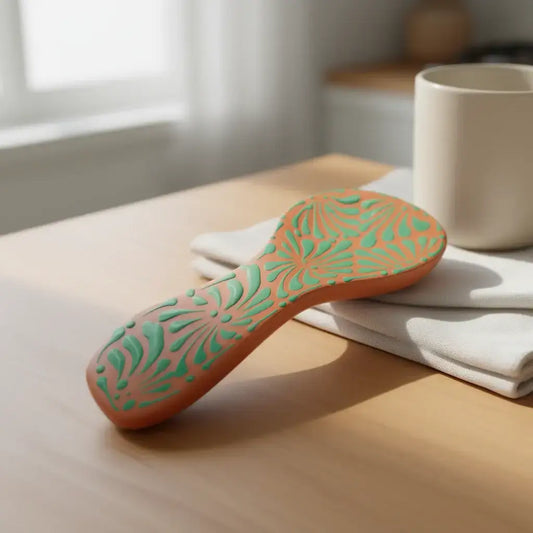 Colorful Talavera Spoon Rest | Handmade Mexican Barro Holder