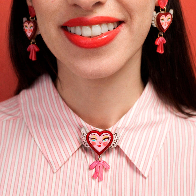 Heart with Wings Button Cover by Laliblue