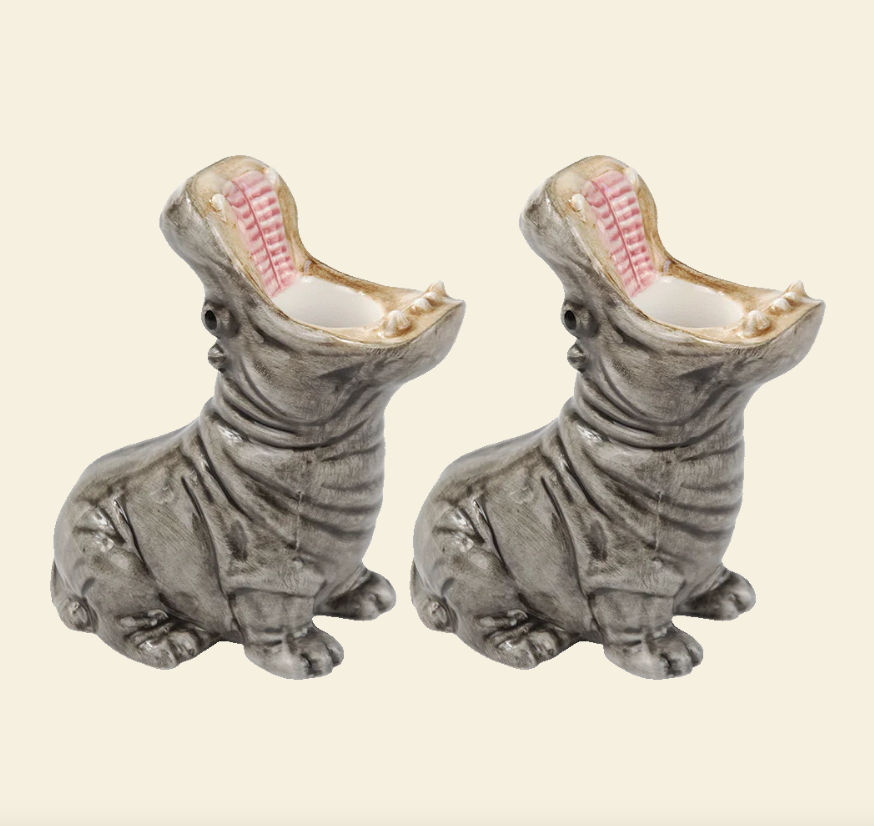 CANDLEHOLDER SET "HUNGRY HIPPOS" Fragola