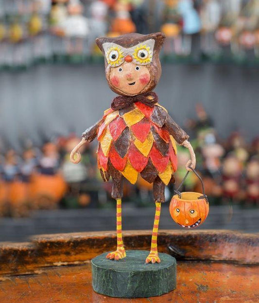 Hoot-N-Hollar Owl Halloween Lori Mitchell Figurine