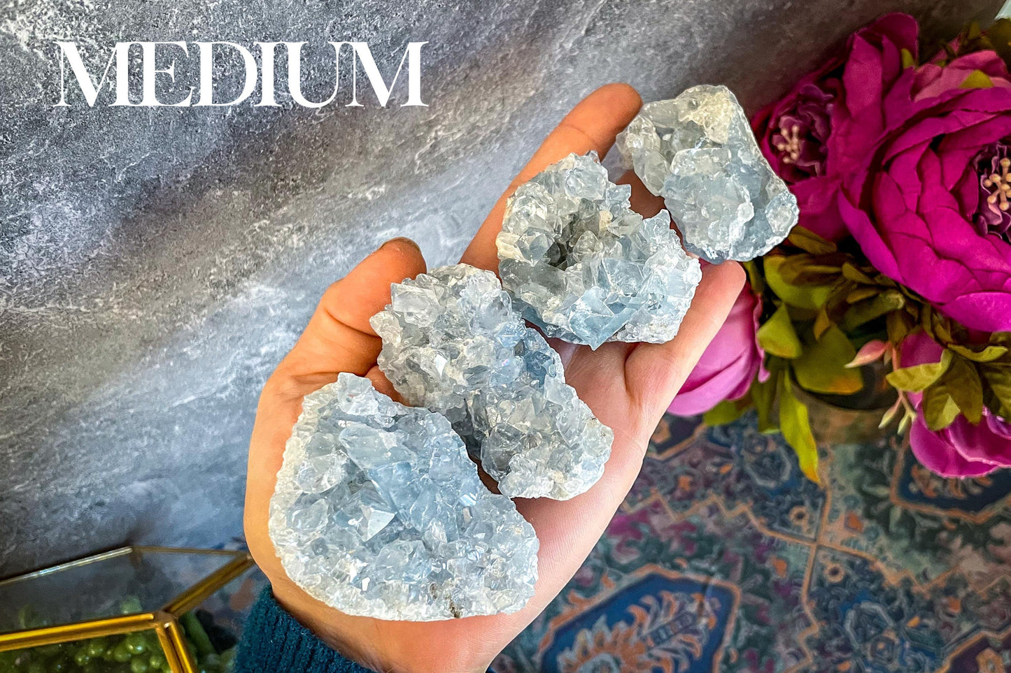 Raw CELESTITE Crystal Clusters, Ethically Sourced Celestite
