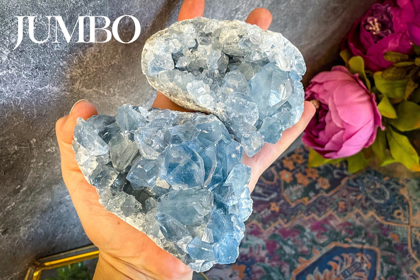 Raw CELESTITE Crystal Clusters, Ethically Sourced Celestite