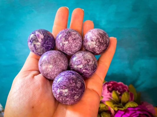 Amazing 1 1/4" Charoite Crystal Spheres Mandala Gems