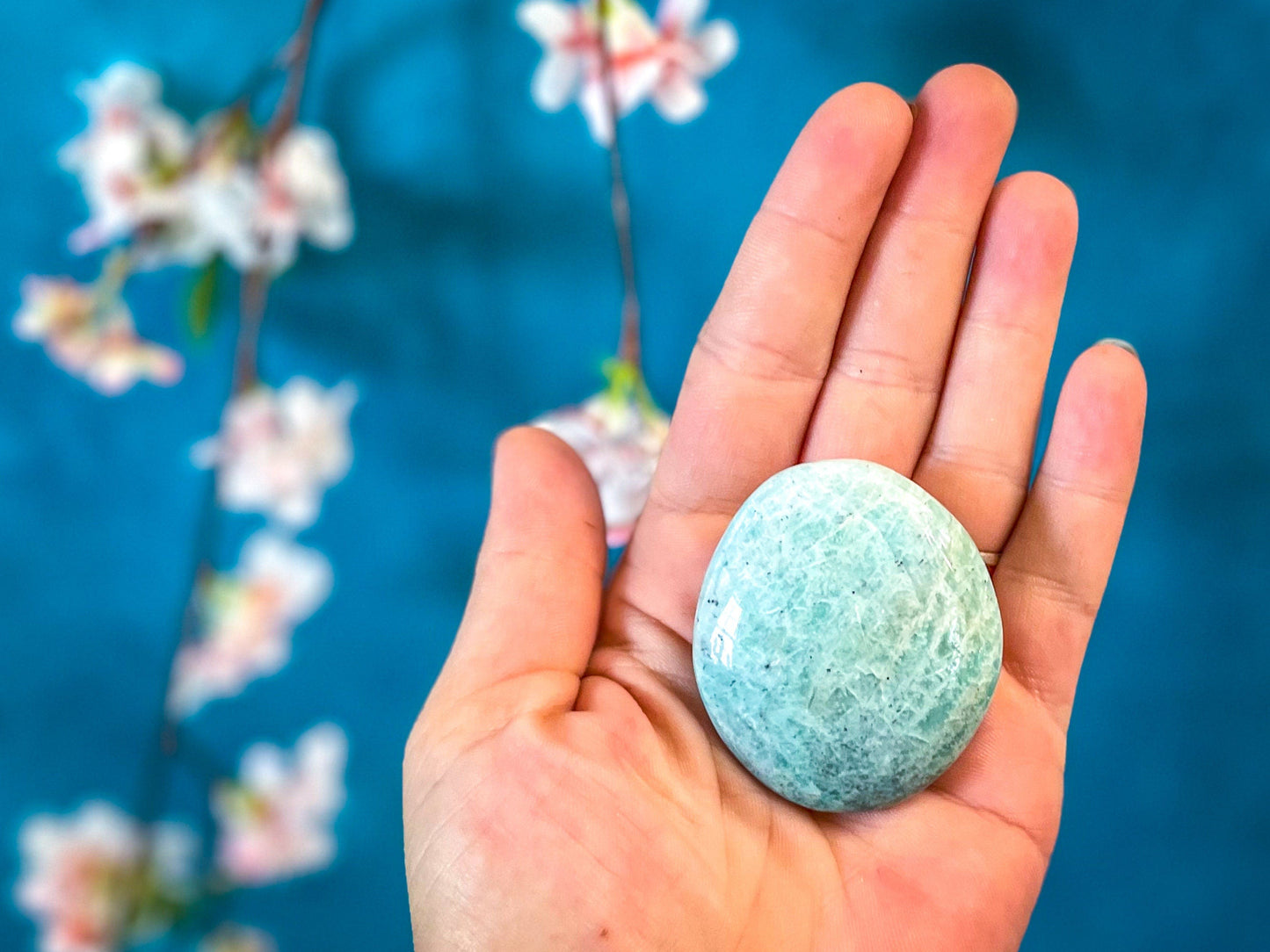 Ethically Sourced - Amazonite Palm Stone