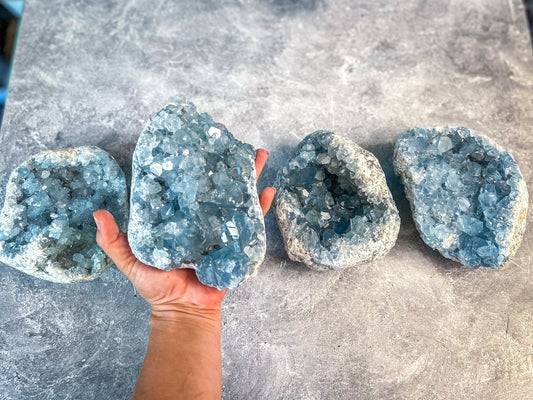 Ethically Sourced Raw CELESTITE Geodes 3 - 5 1/2 lbs!