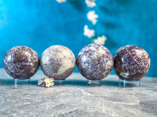 Lepidolite Balls, Lepidolite Sphere, Ethically Sourced Crystals Mandala Gems